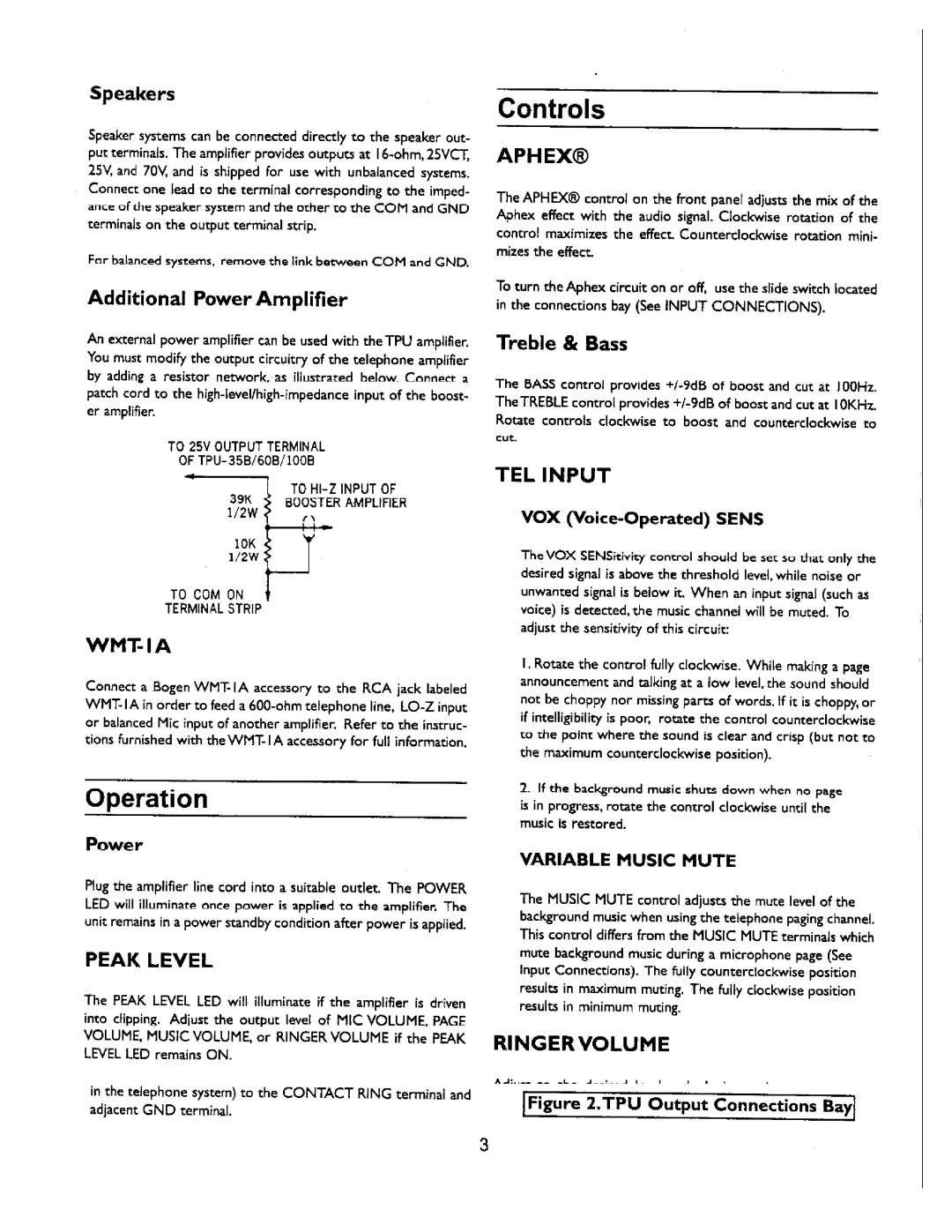 Bogen TPU-35B manual 