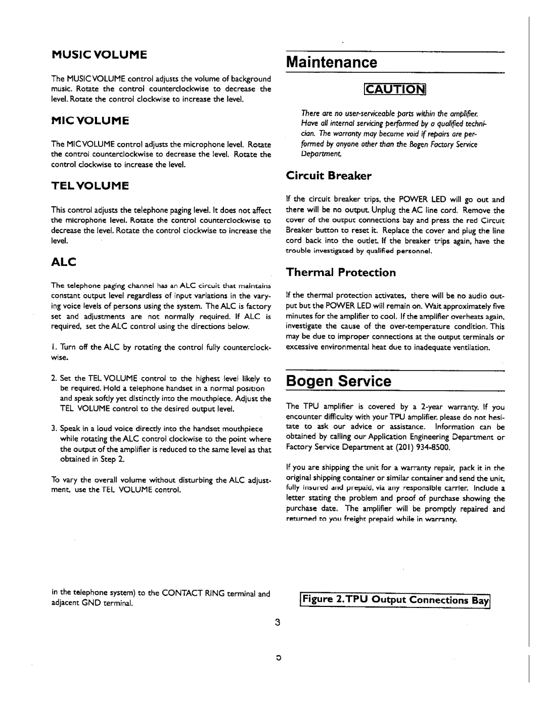 Bogen TPU-35B manual 