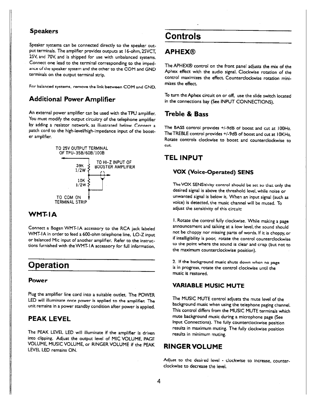 Bogen TPU-35B manual 