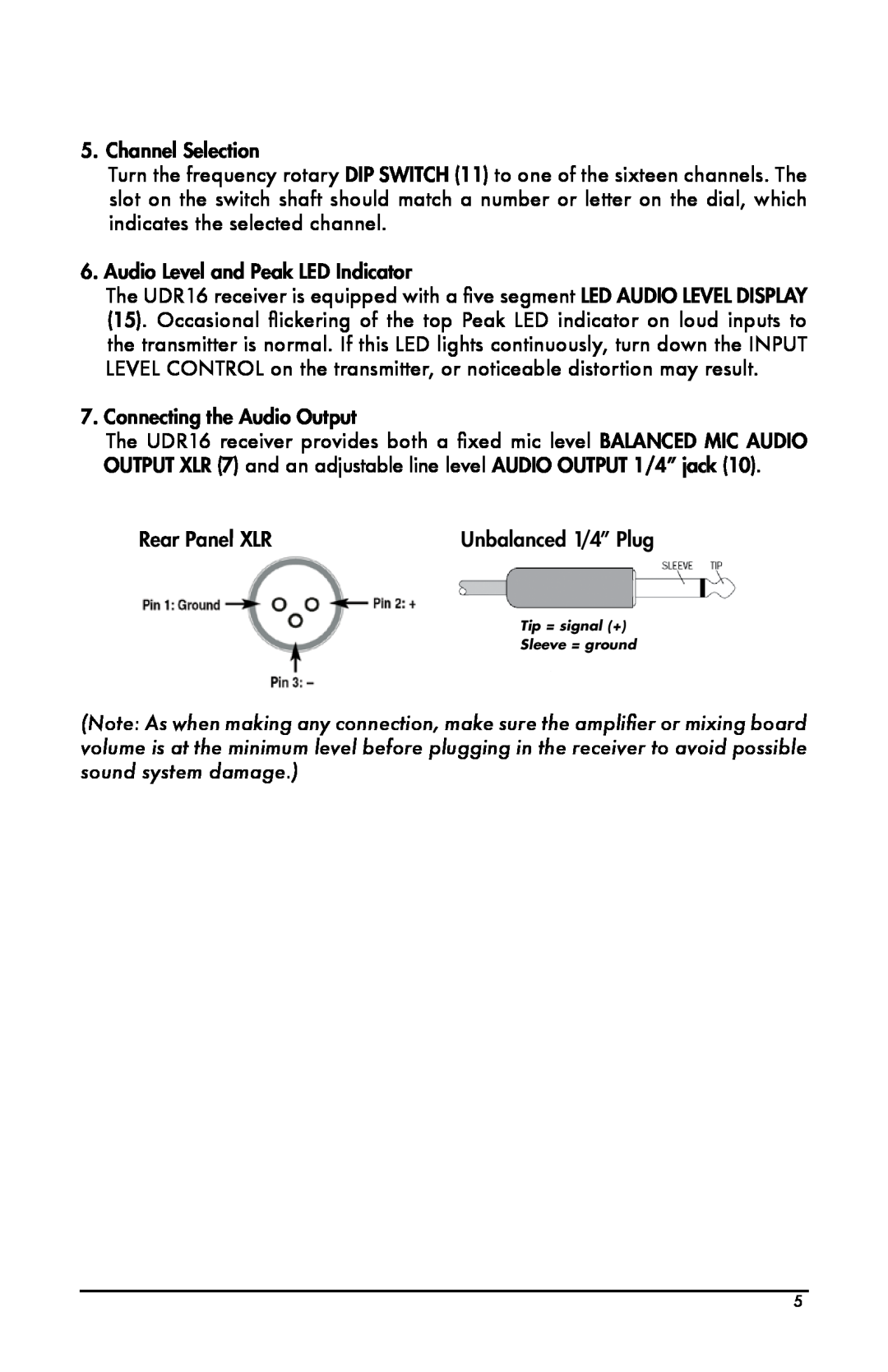 Bogen UDMS16BP, UDMS16HH instruction manual Channel Selection 