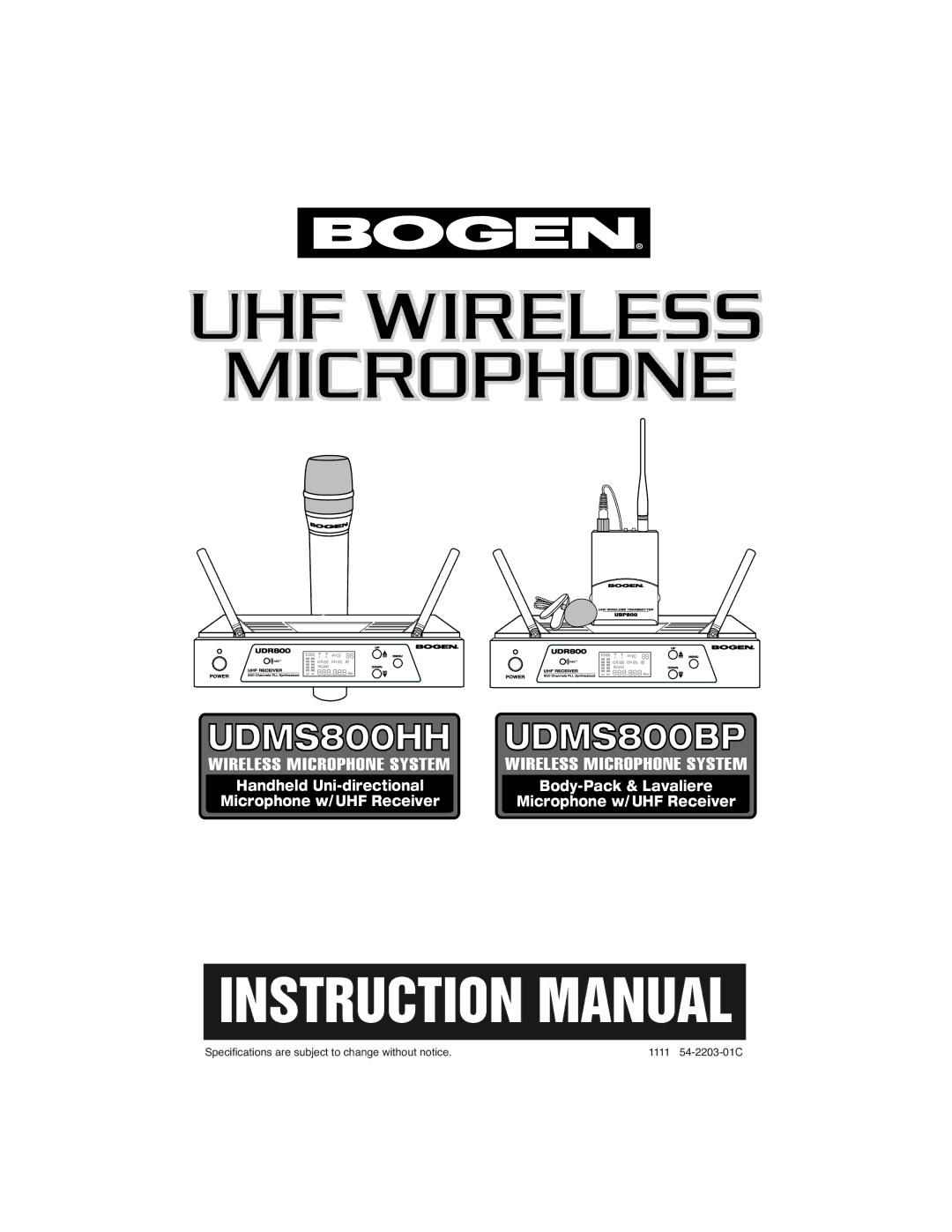 Bogen instruction manual UDMS800HH UDMS800BP 