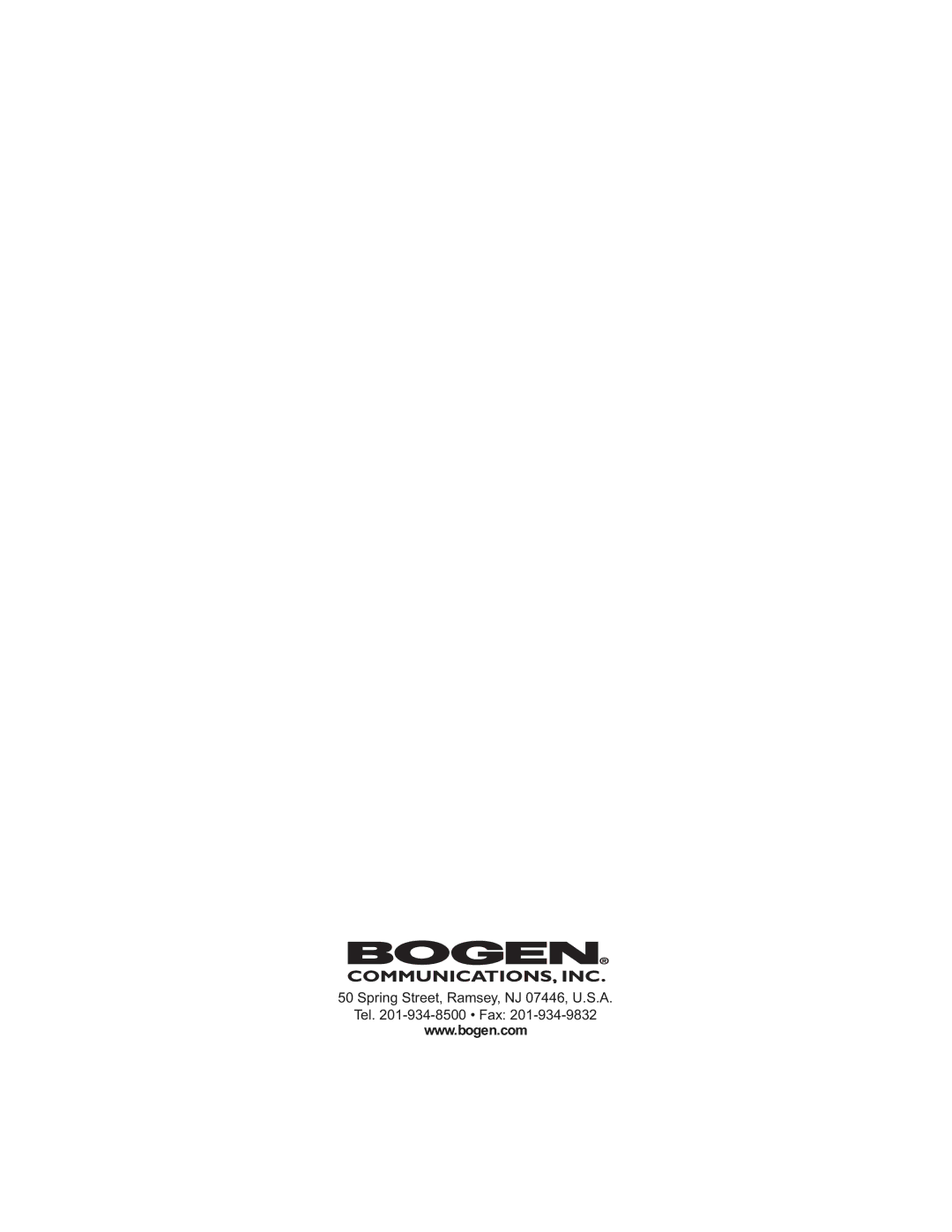 Bogen UDMS800HH, UDMS800BP instruction manual Spring Street, Ramsey, NJ 07446, U.S.A Tel -934-8500 Fax 