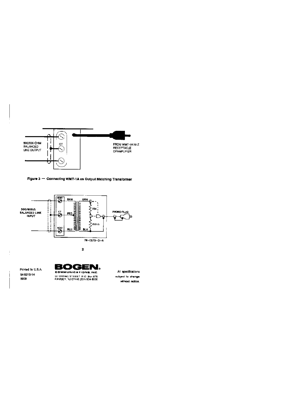 Bogen WMT-1A manual 