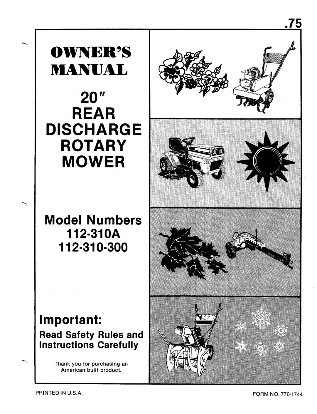 Bolens 112-310-300, 112-310A manual 