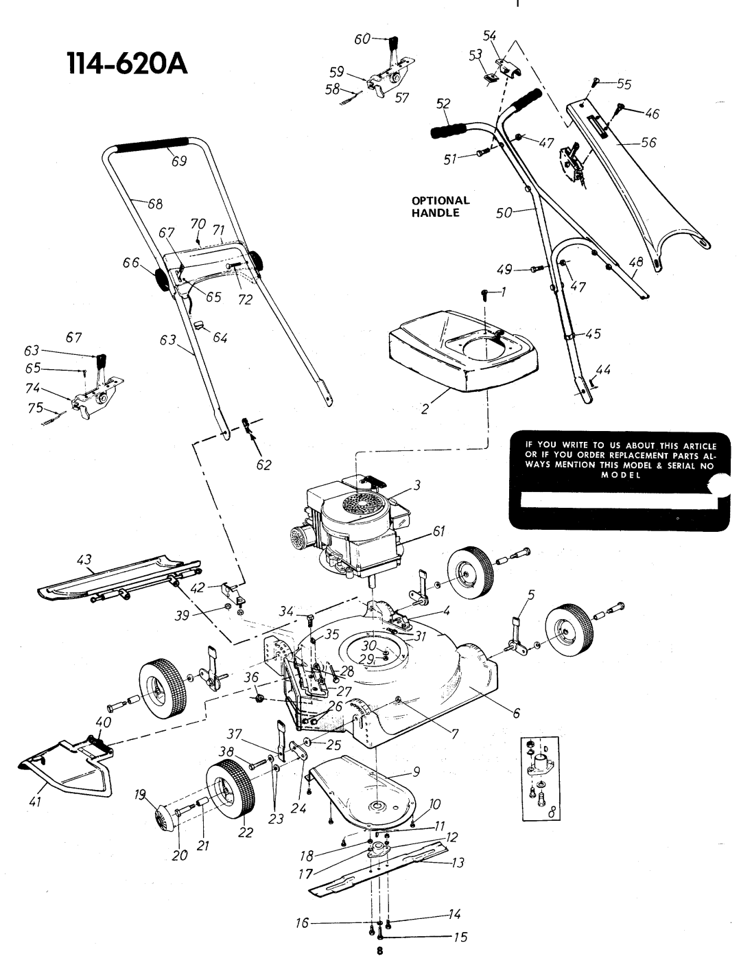 Bolens 114-620A manual 