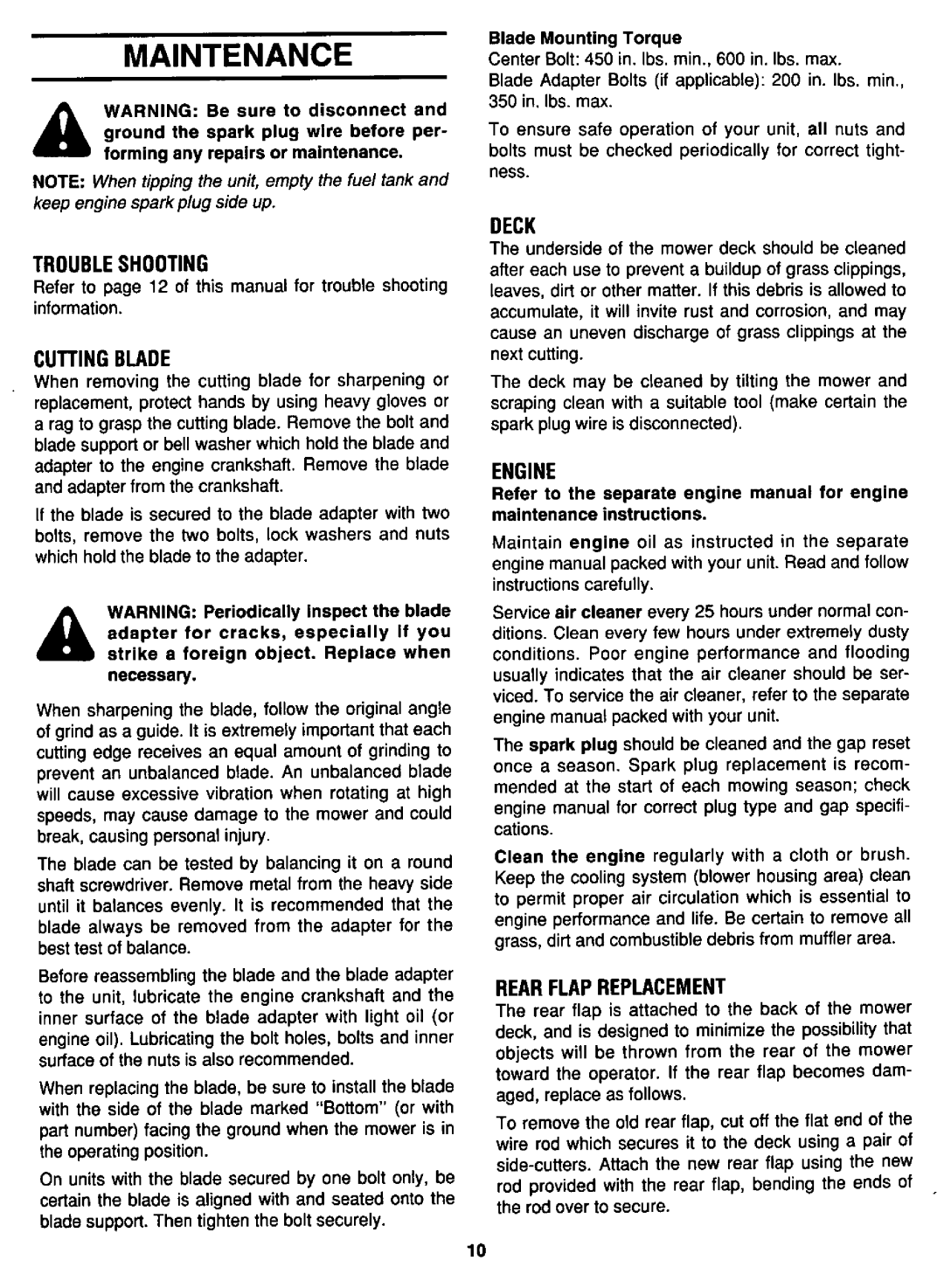 Bolens 116-428N022 manual 