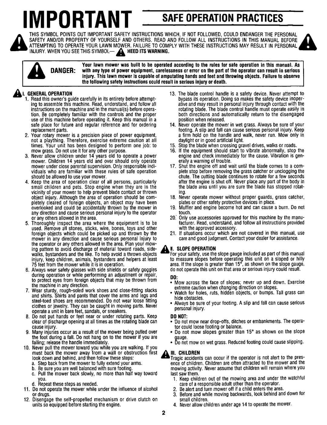 Bolens 116-428N022 manual 