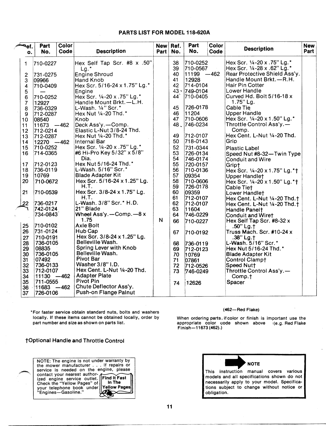 Bolens 118-620A manual 