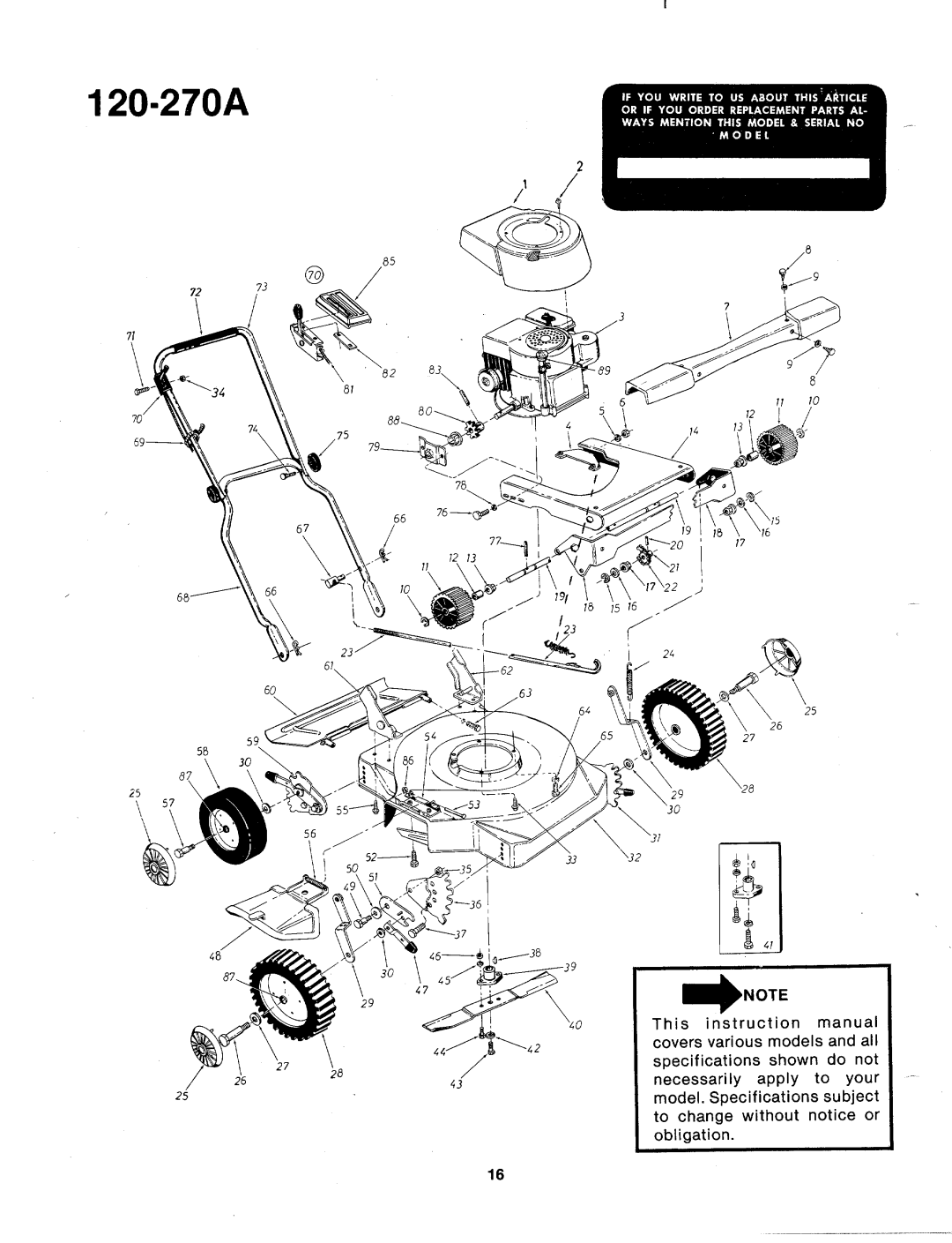 Bolens 120-270A manual 