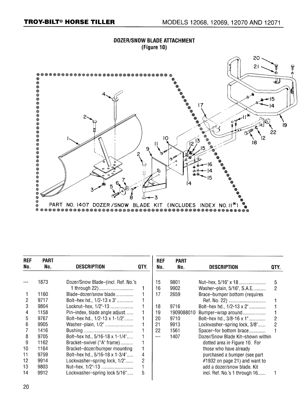 Bolens 12068, 12089C, 12069, 12071, 12070 manual 