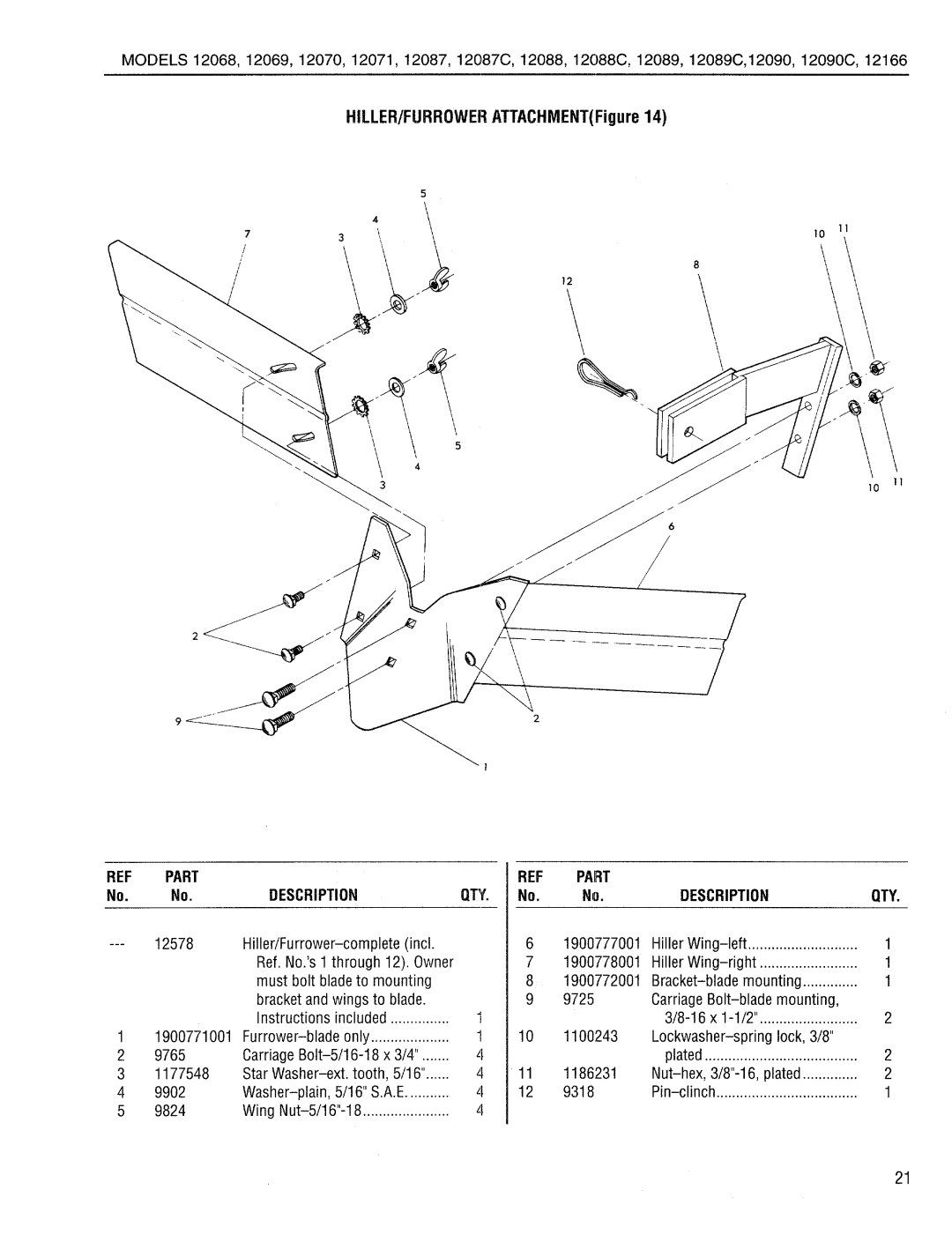 Bolens 12090C, 12087C, 12088C manual 