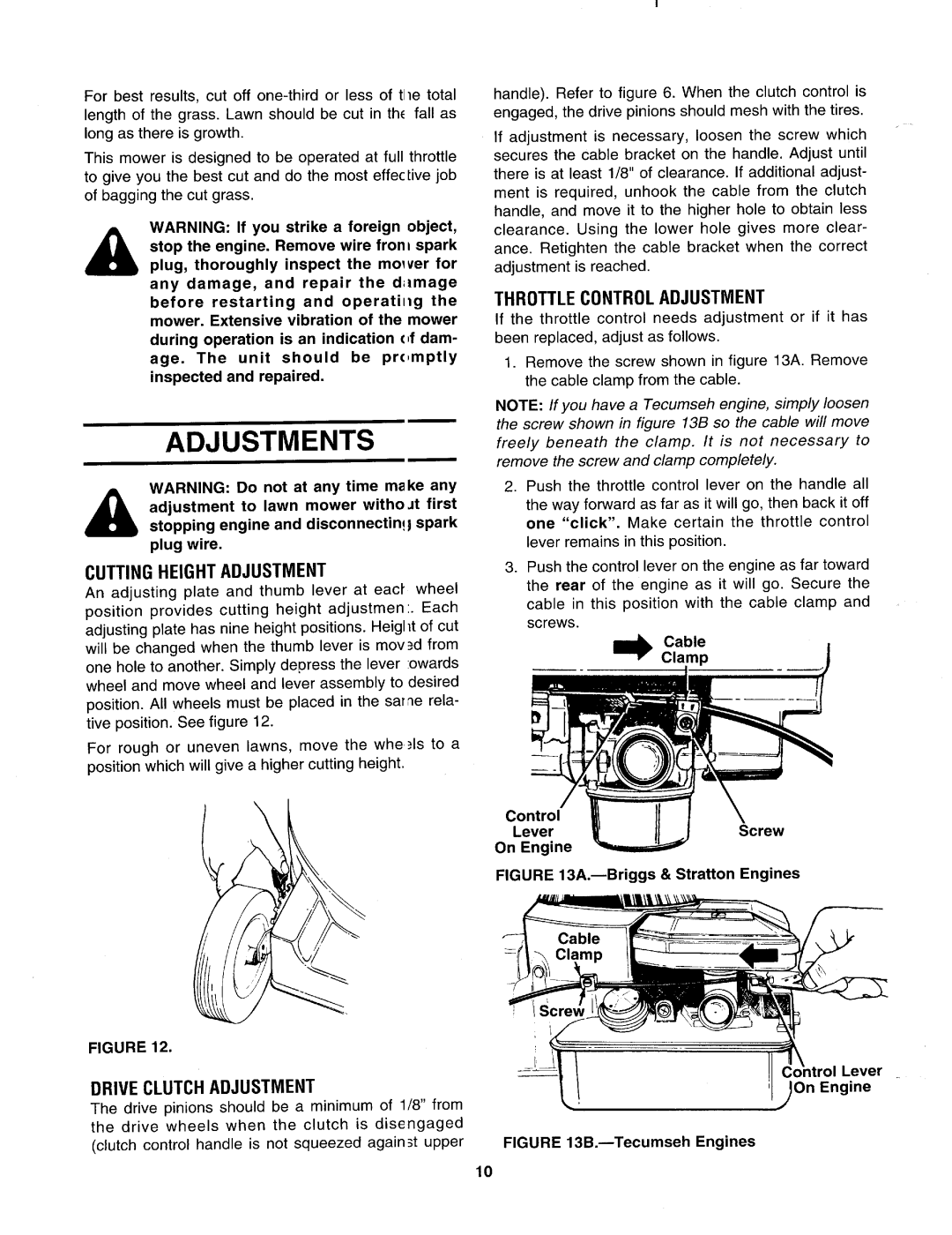 Bolens 122-281R000, 122-280R000, 122-282R000 manual 