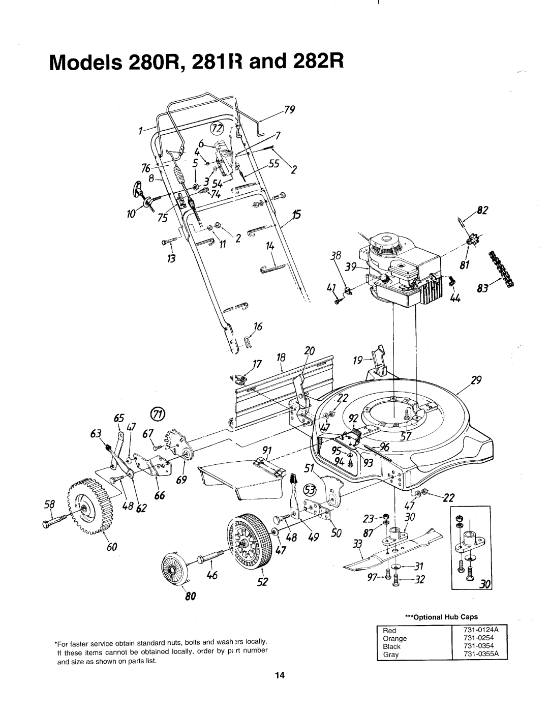 Bolens 122-282R000, 122-280R000, 122-281R000 manual 