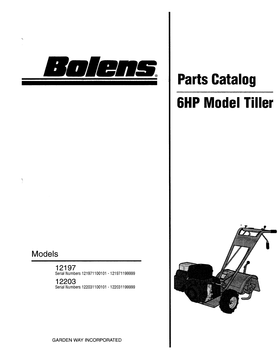 Bolens 12203 manual 