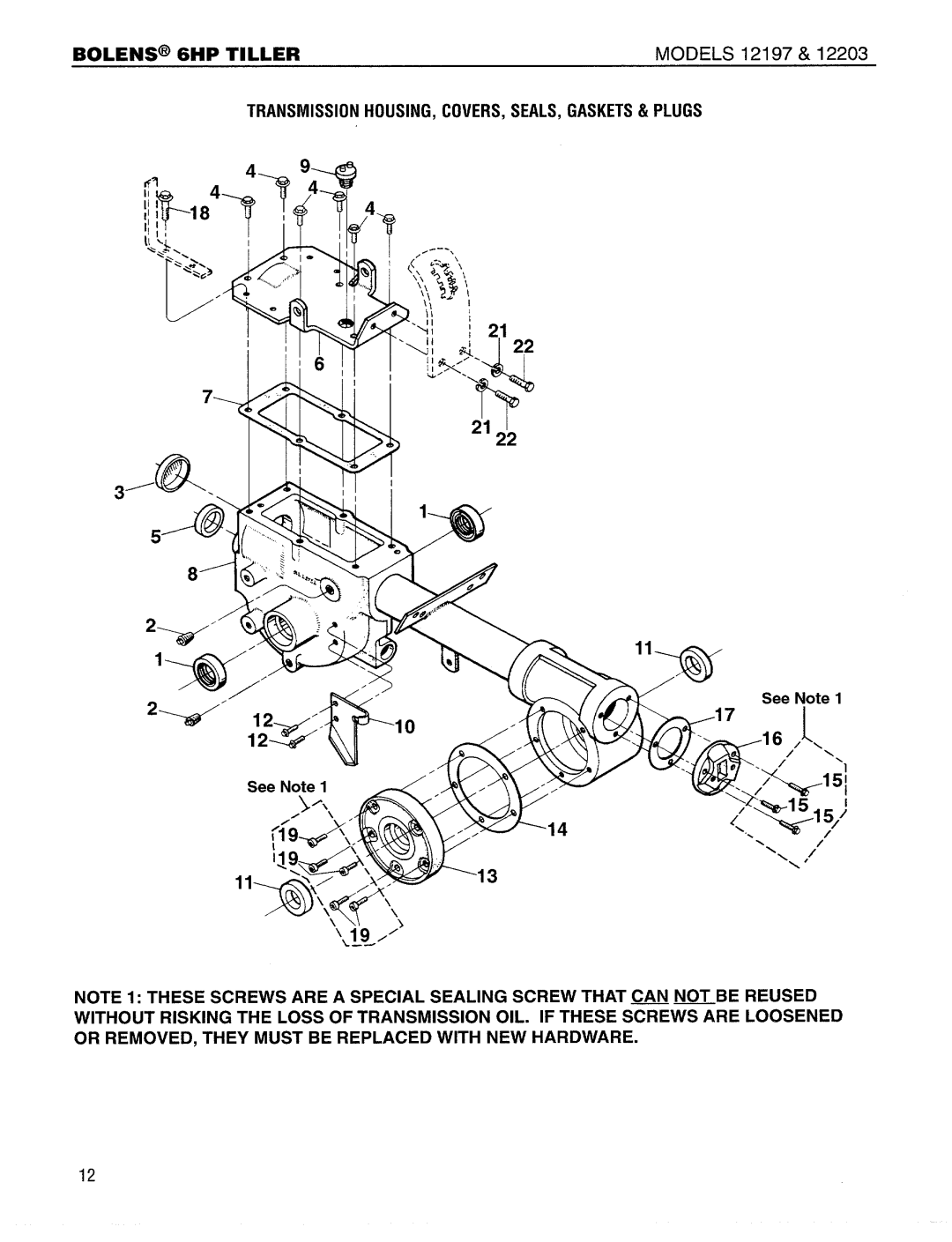 Bolens 12203 manual 