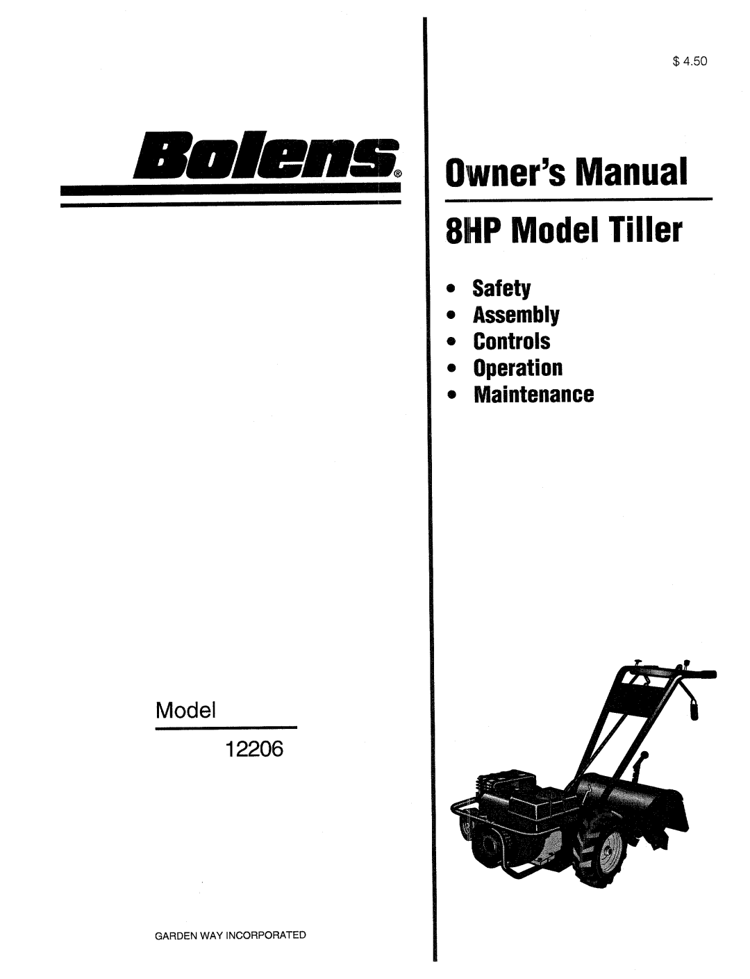 Bolens 12206 manual 