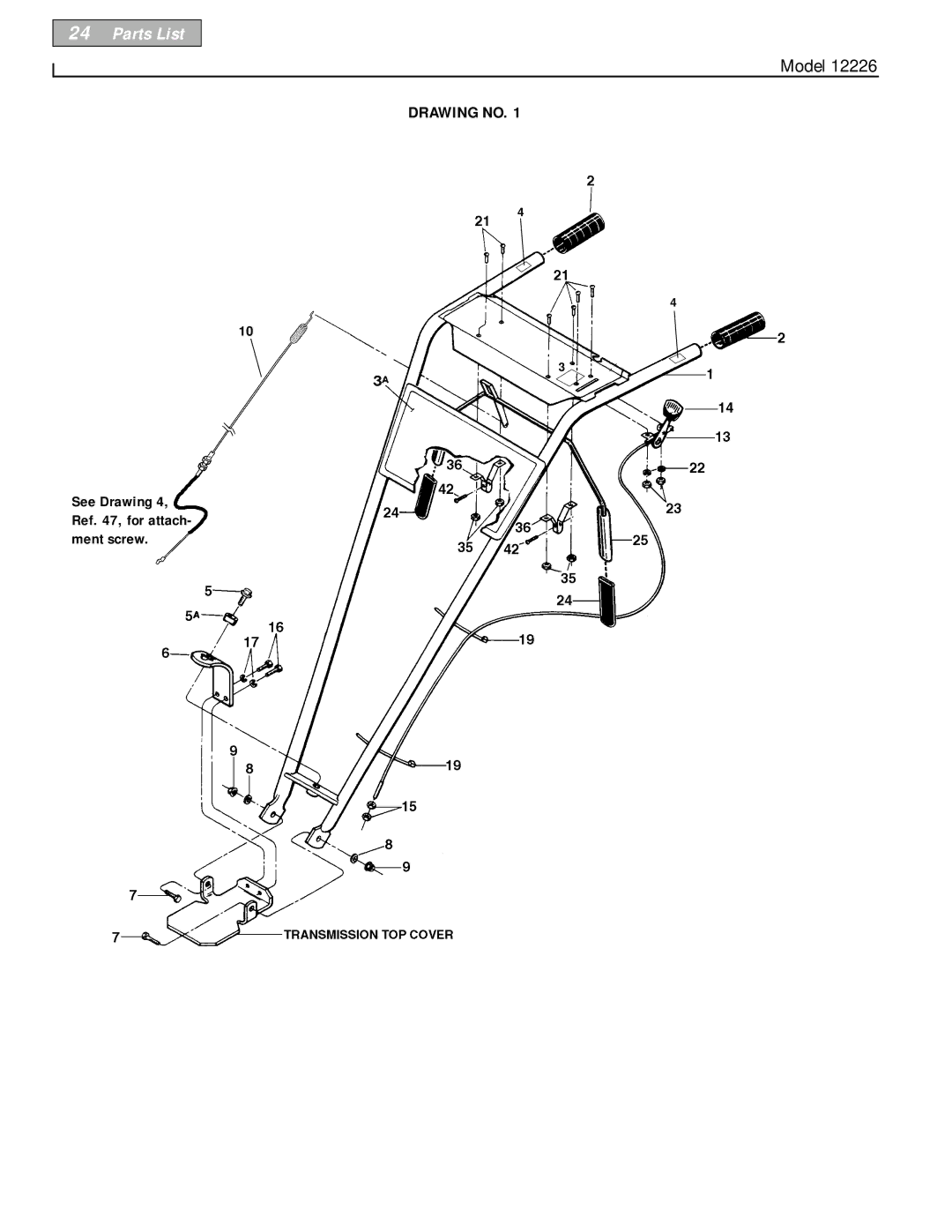 Bolens 12226 owner manual Drawing no 