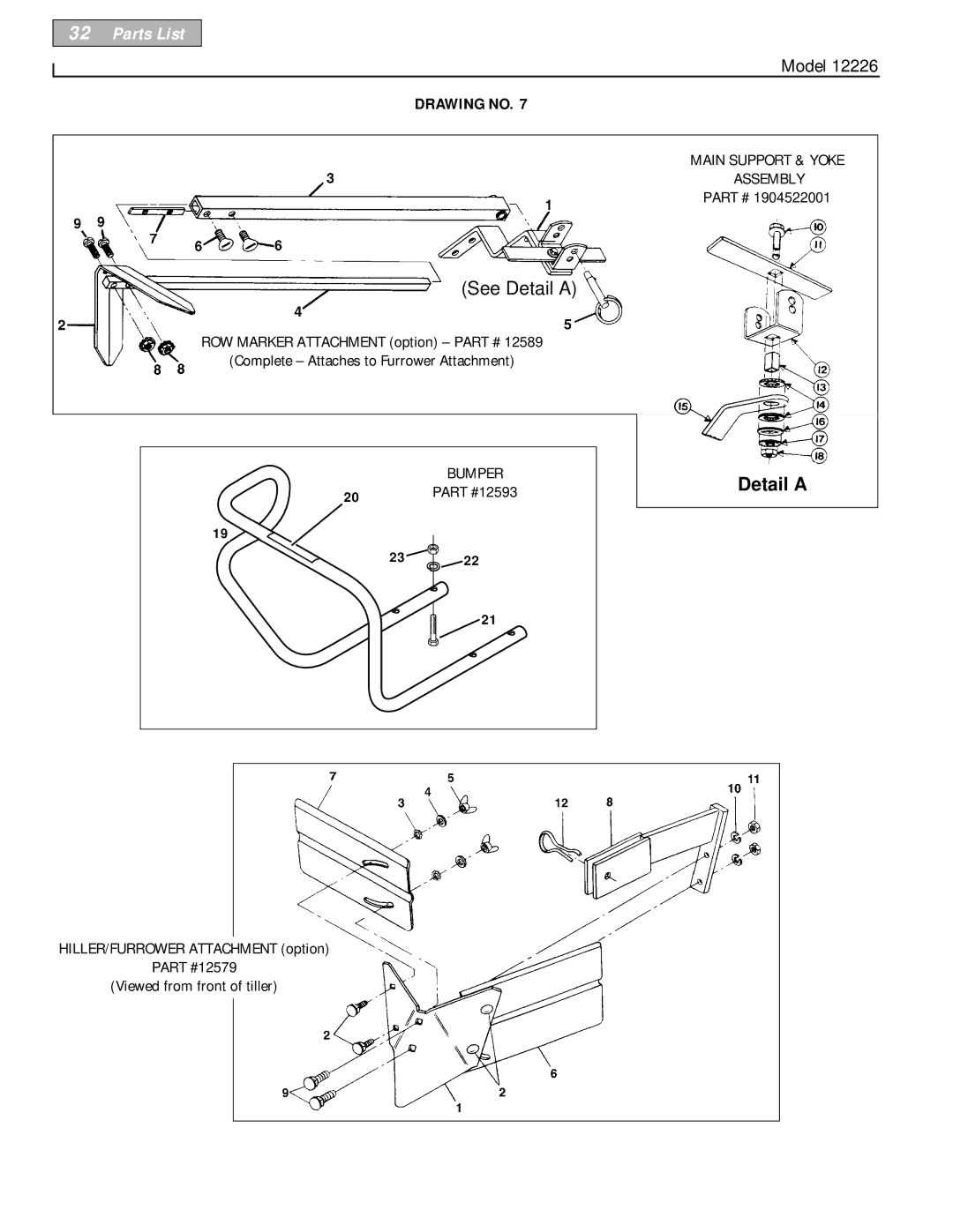 Bolens 12226 owner manual See Detail a, 1904522001 