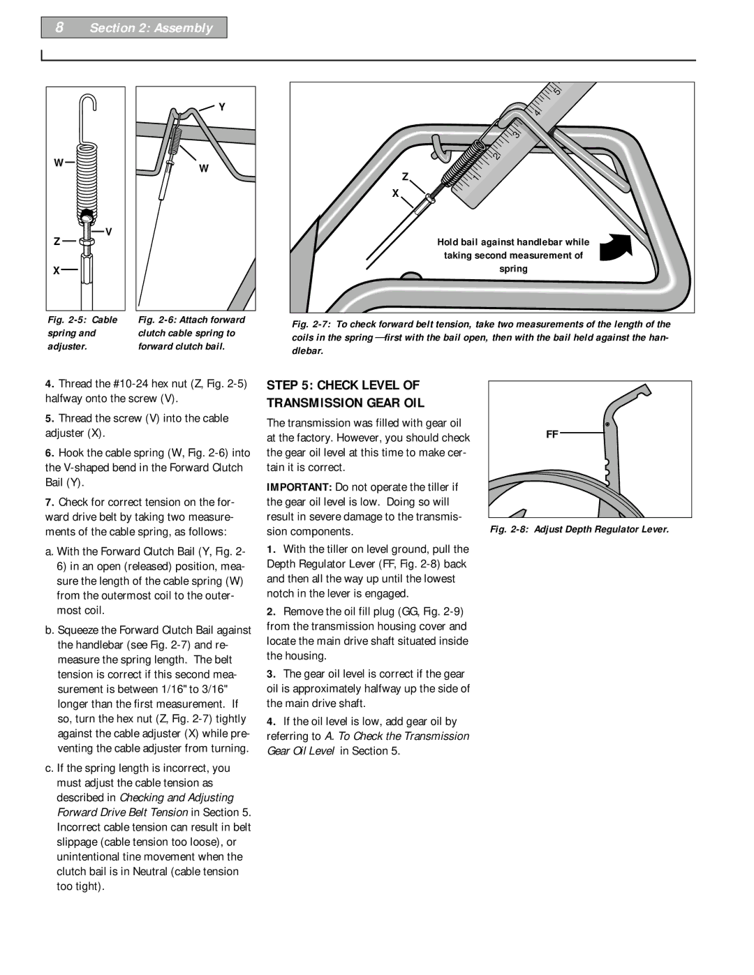 Bolens 12229 owner manual Assembly, Check Level of Transmission Gear OIL 