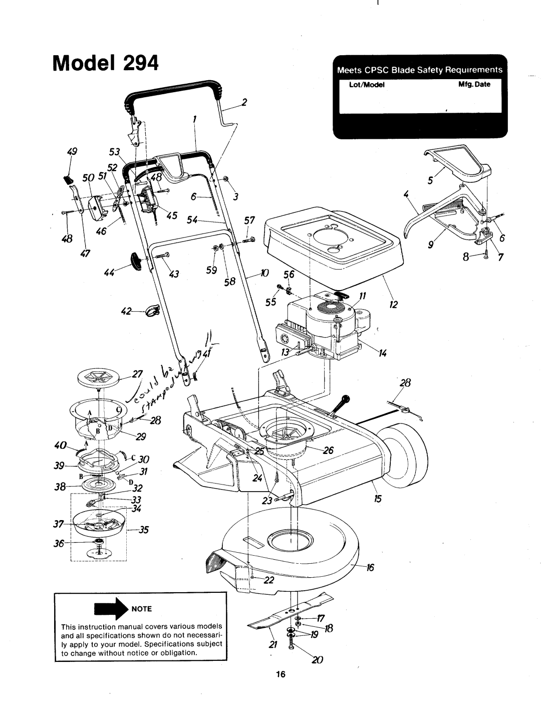 Bolens 123-294A manual 