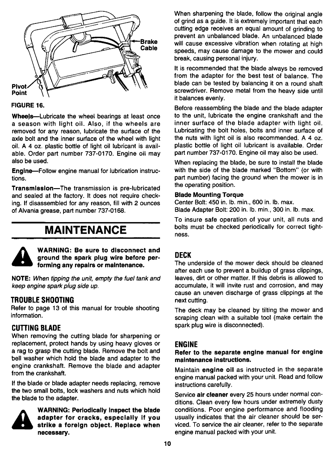 Bolens 123E898E190 manual 