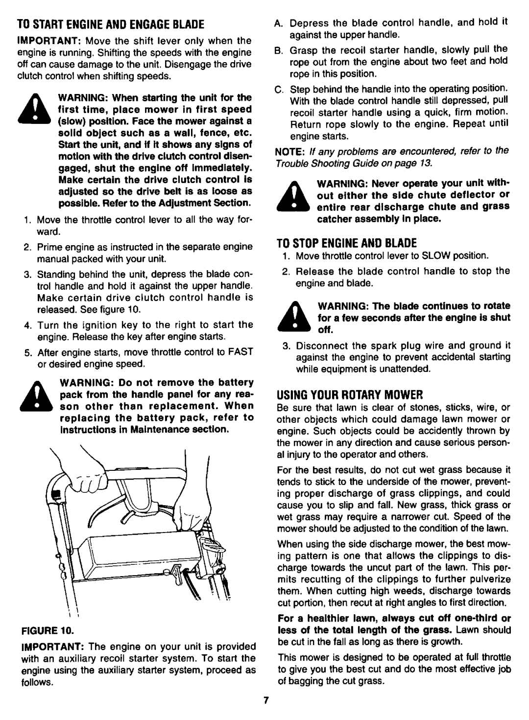 Bolens 123E898E190 manual 