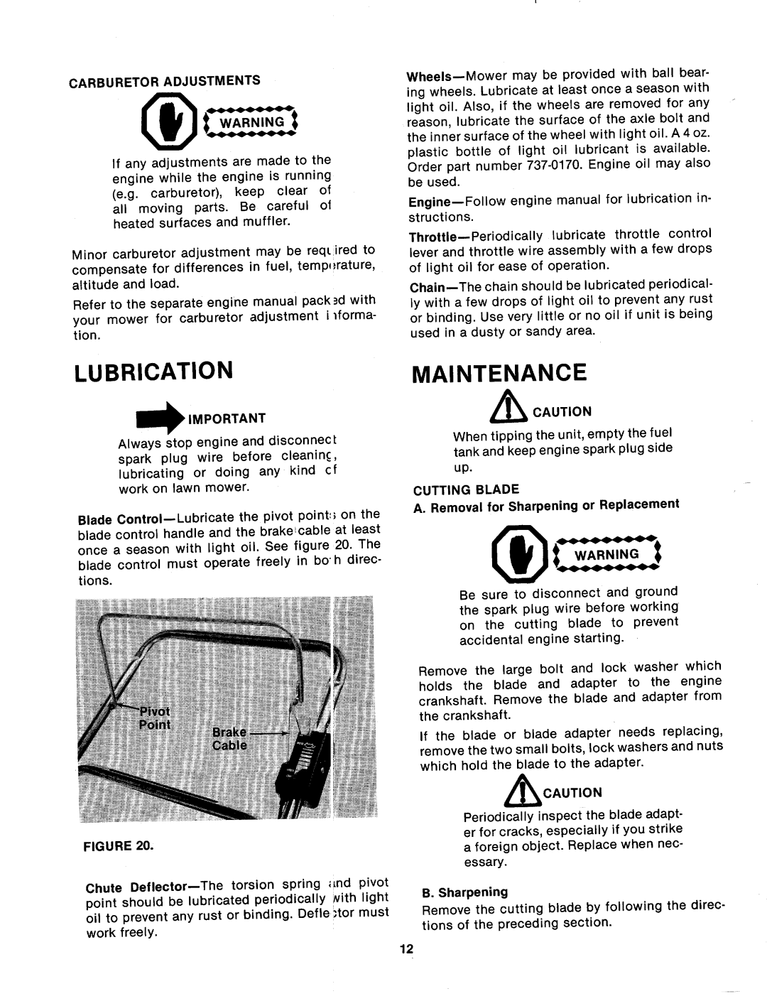 Bolens 124-280-000, 124-282-000 manual 