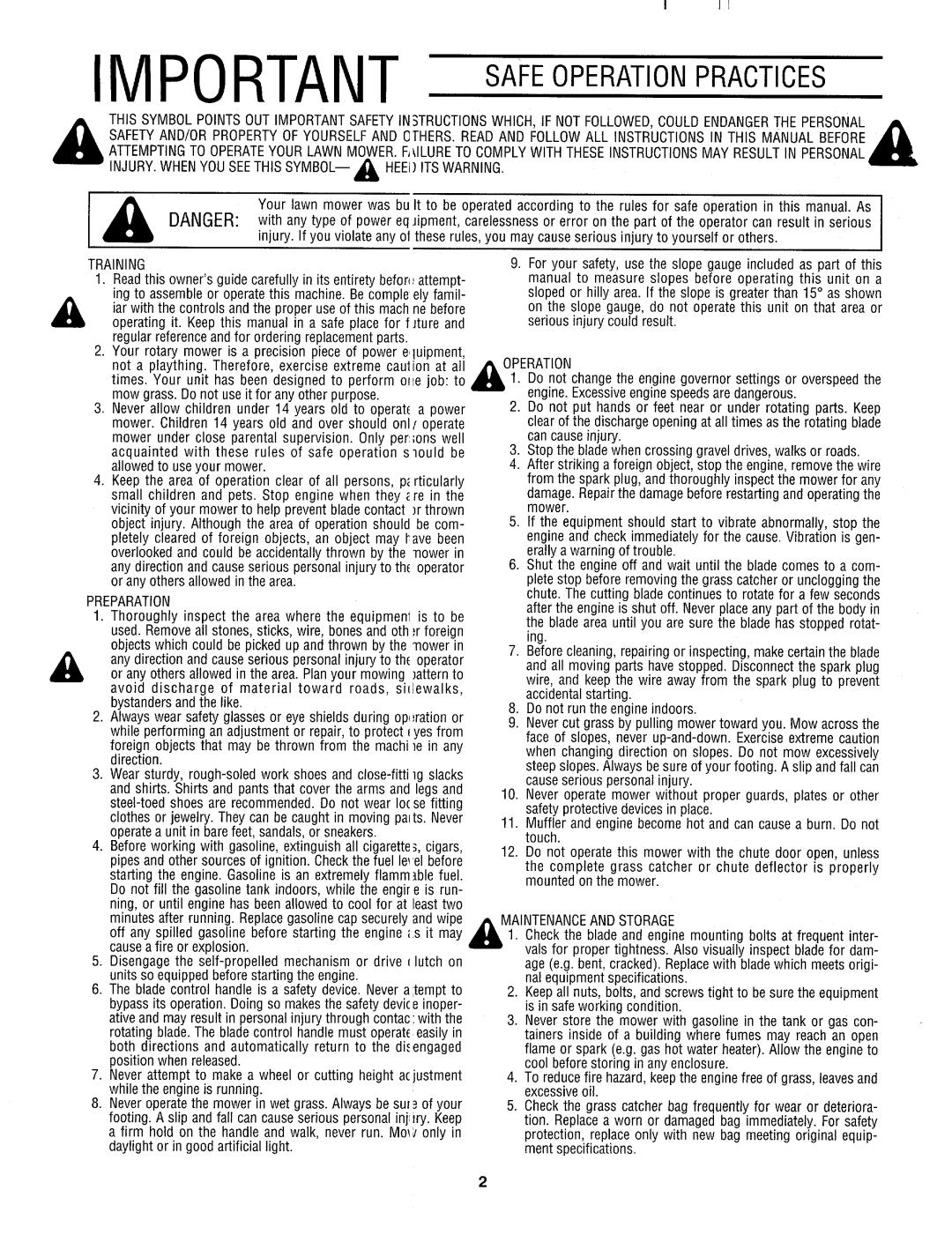 Bolens 124-848L401, 114-808L401 manual 