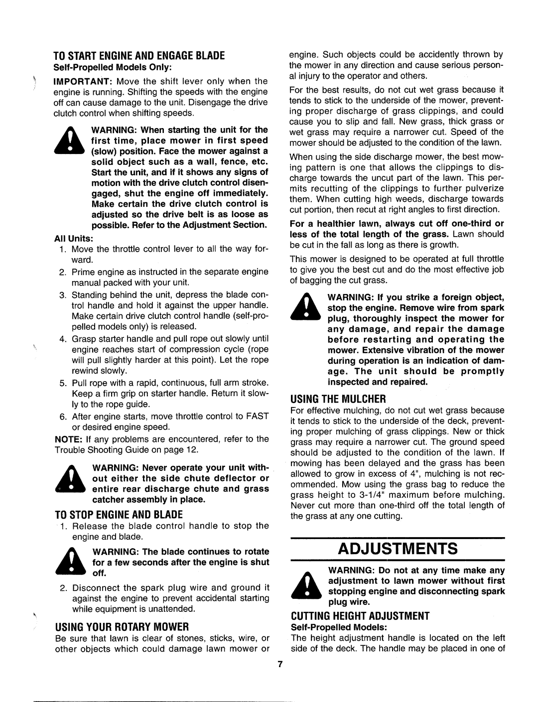 Bolens 114-808L401, 124-848L401 manual 