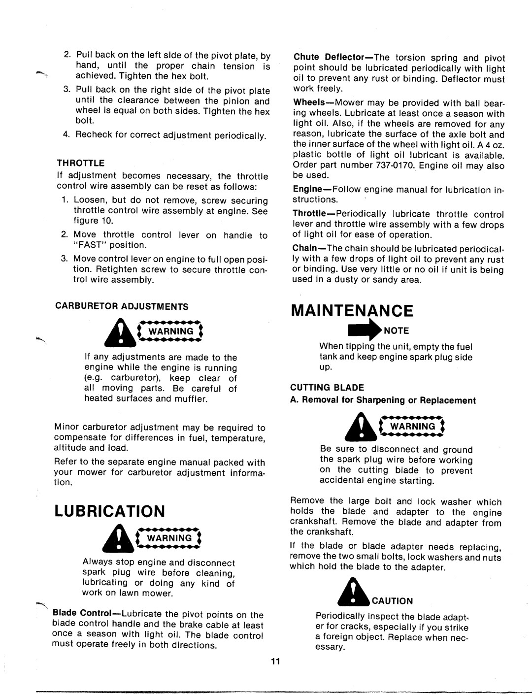 Bolens 125-222-000 manual 