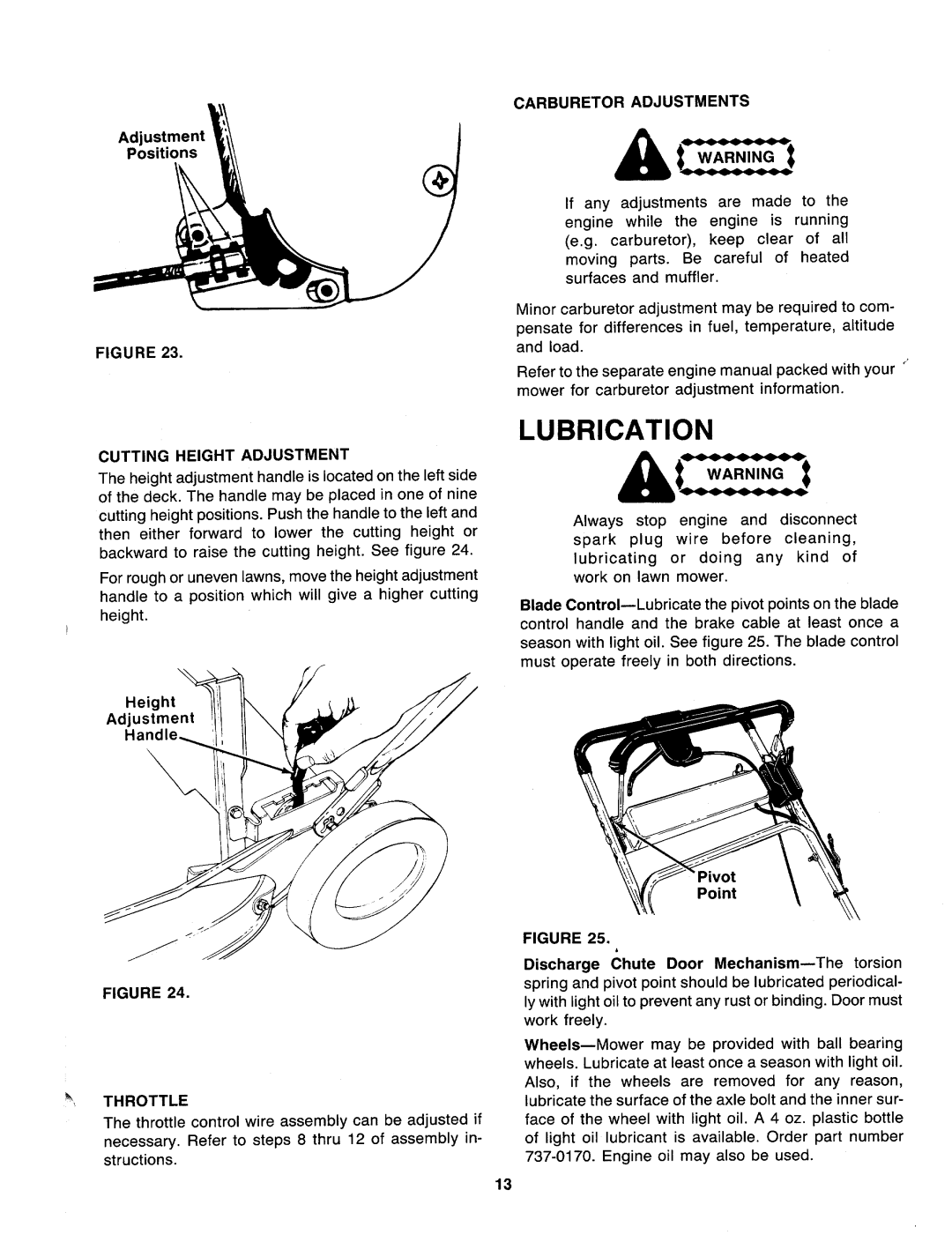 Bolens 126-216-000 manual 