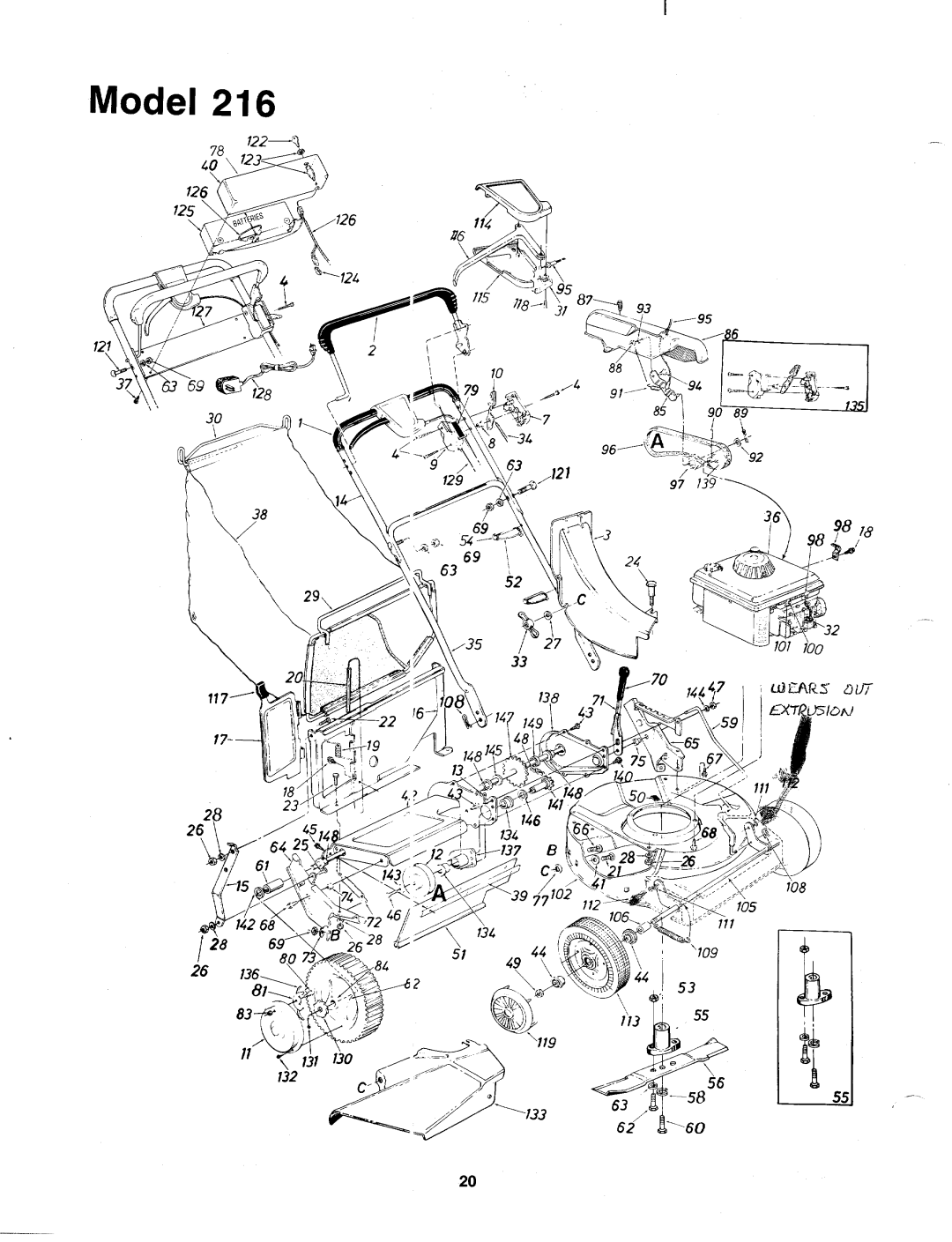 Bolens 126-216-000 manual 