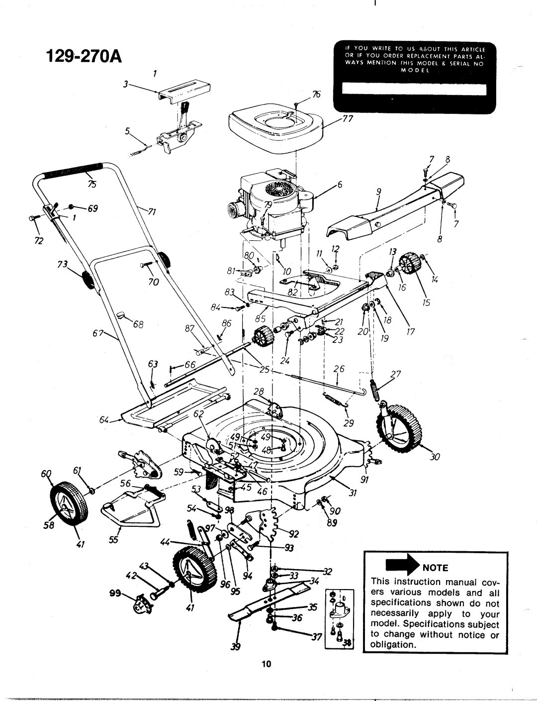 Bolens 129-270A manual 