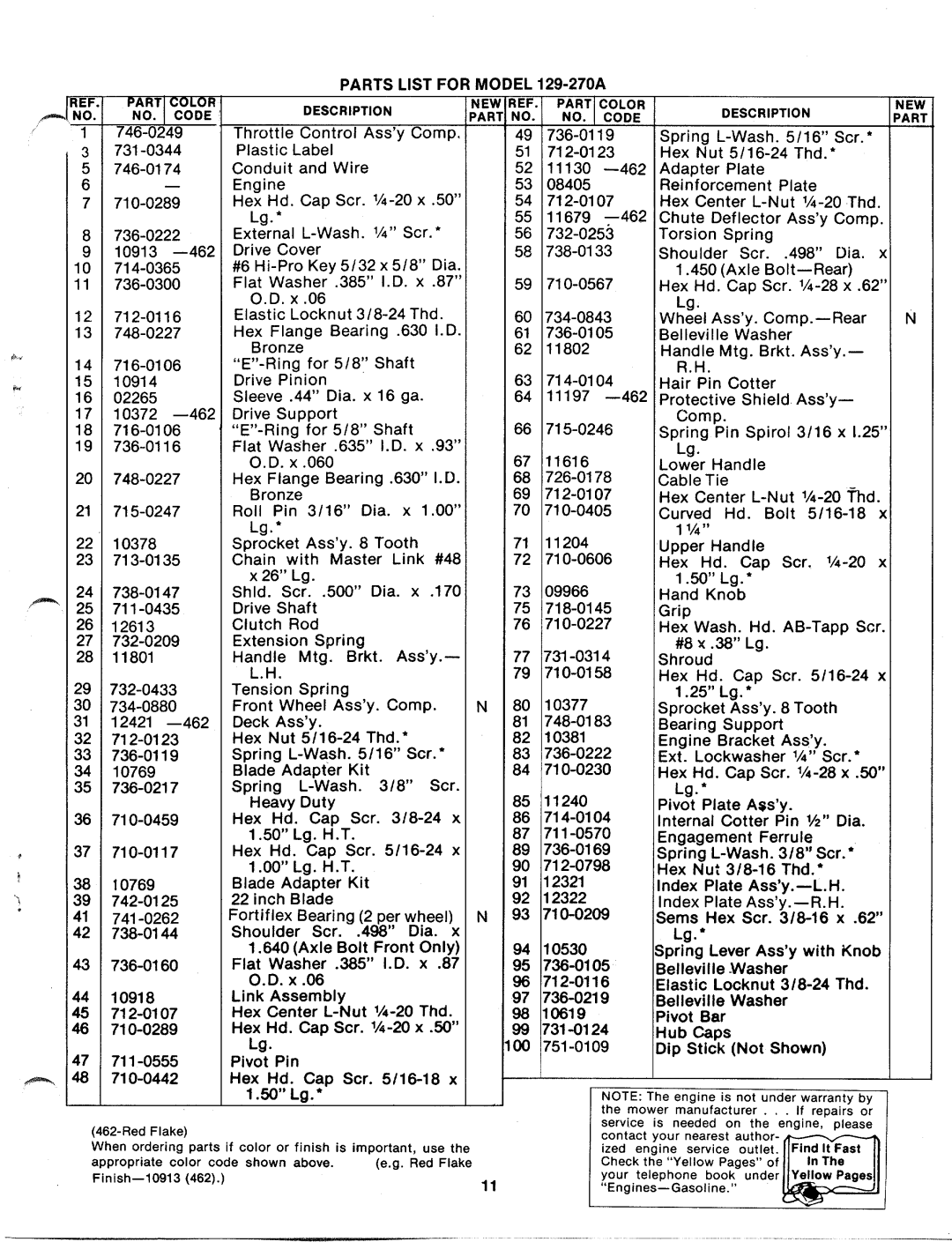 Bolens 129-270A manual 