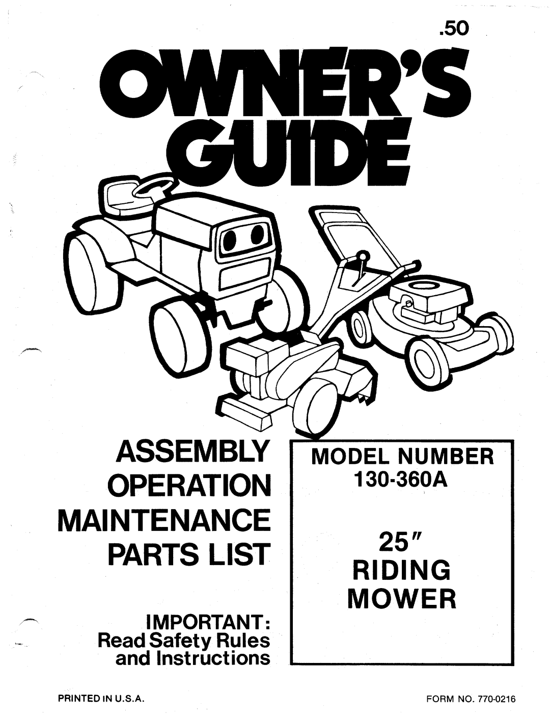 Bolens 130-360A manual 