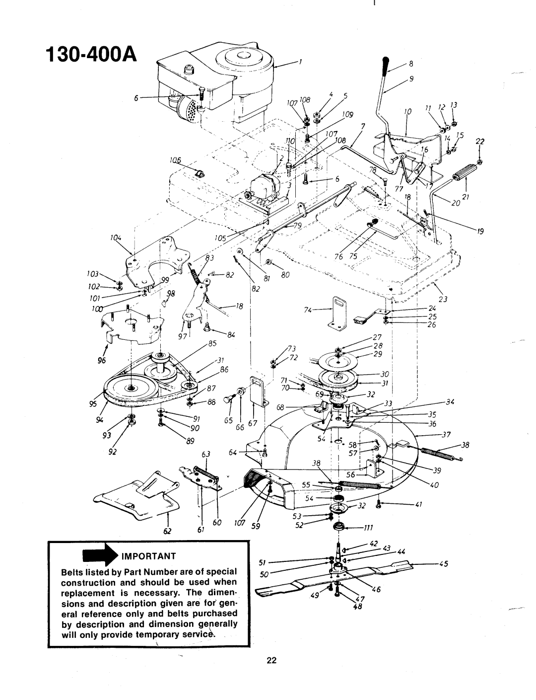 Bolens 130-400A, 130-400-300 manual 