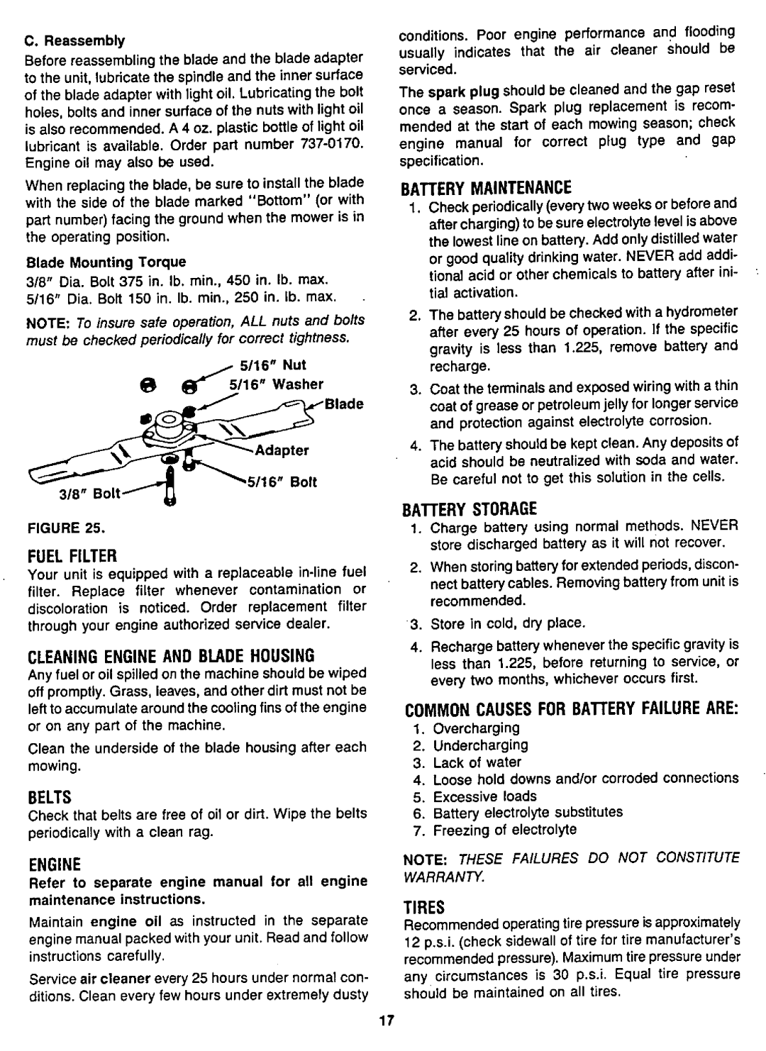 Bolens 130-521D190, 130-511C190 manual 