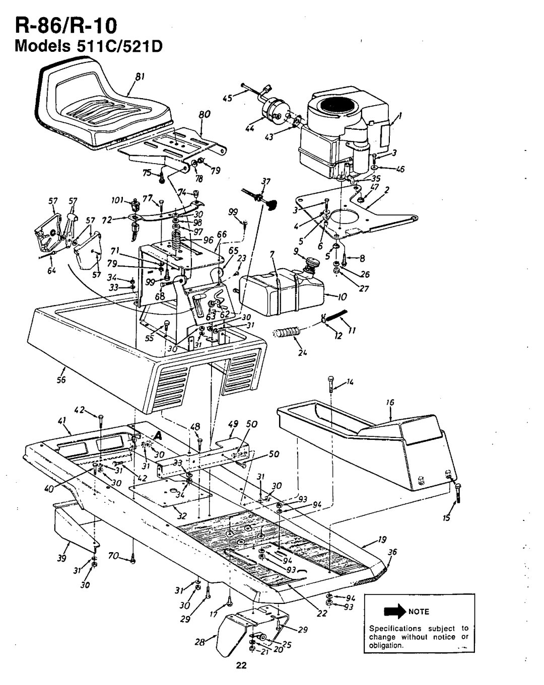 Bolens 130-511C190, 130-521D190 manual 