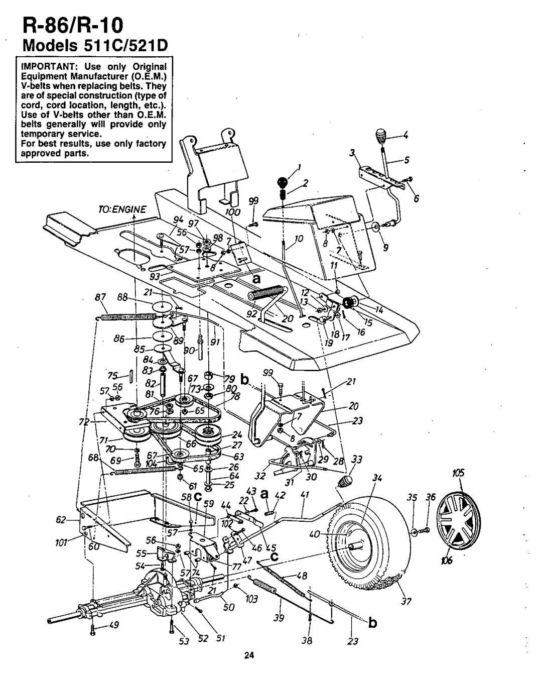 Bolens 130-511C190, 130-521D190 manual 