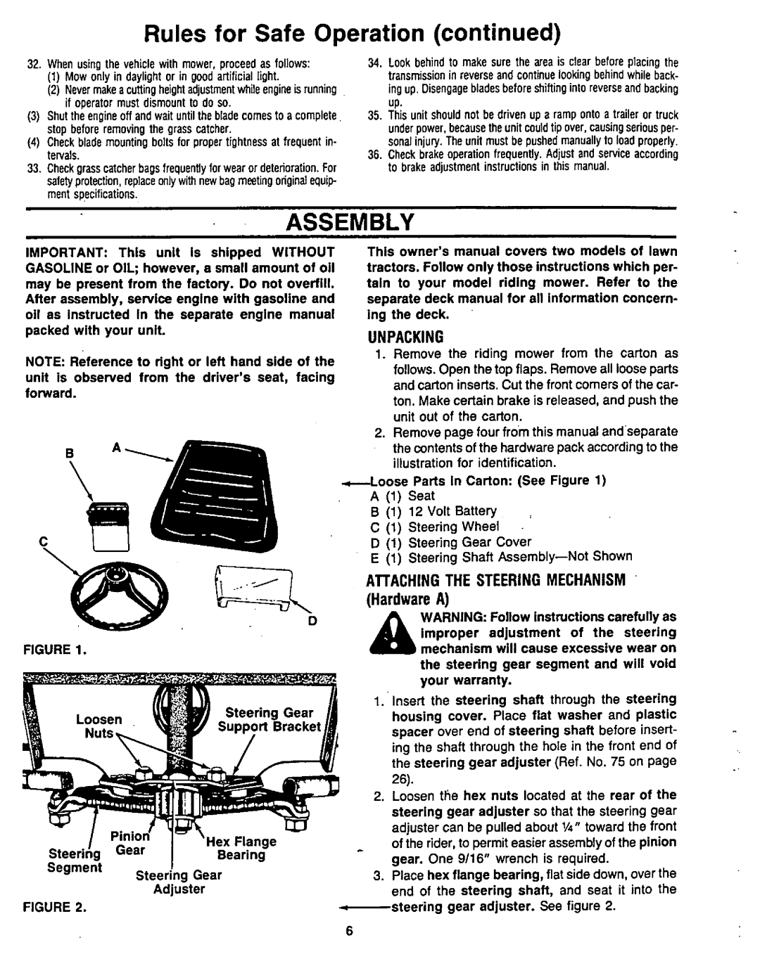 Bolens 130-511C190, 130-521D190 manual 