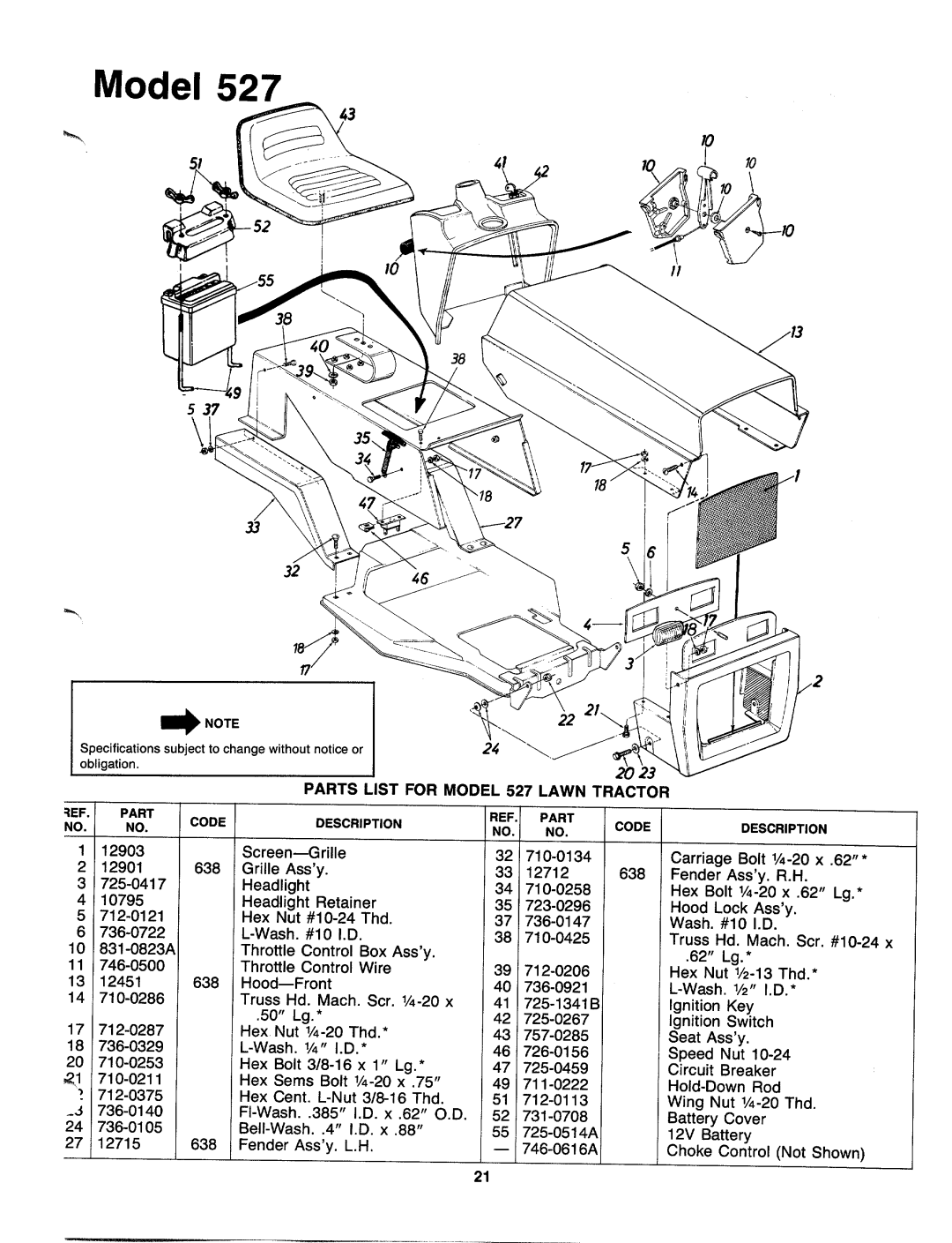 Bolens 130-527-000 manual 