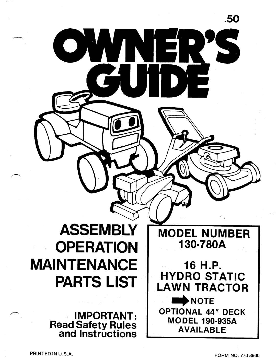 Bolens 130-780A manual 