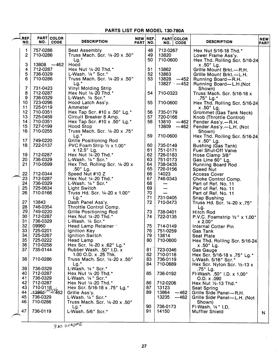 Bolens 130-780A manual 