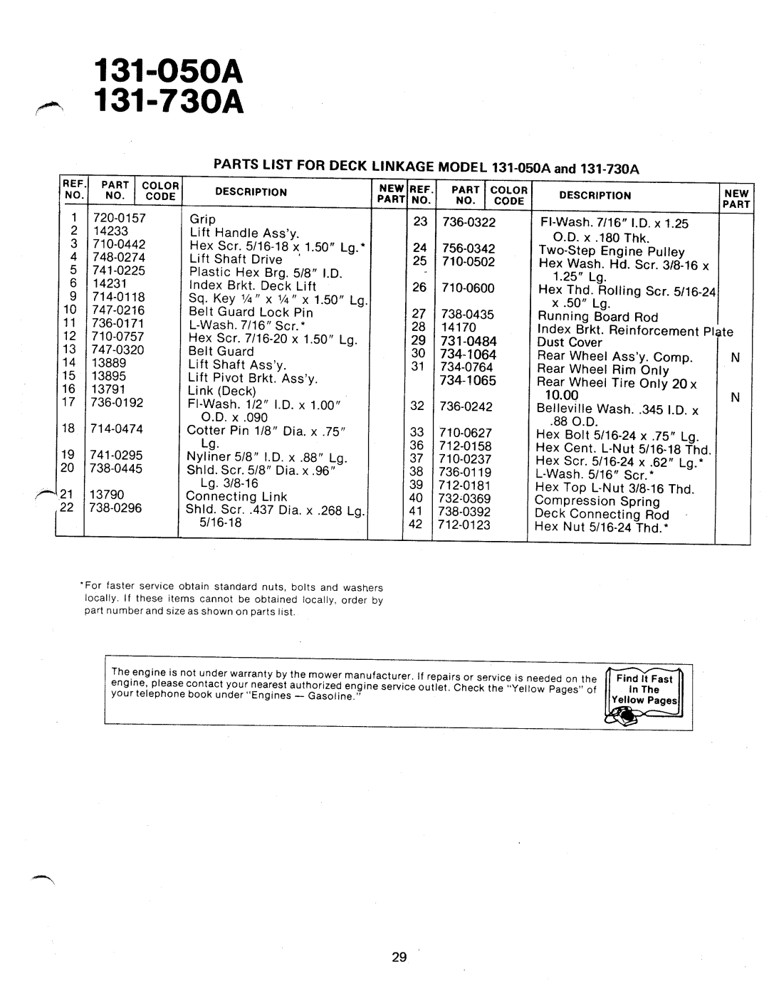 Bolens 131-050A, 131-730A manual 