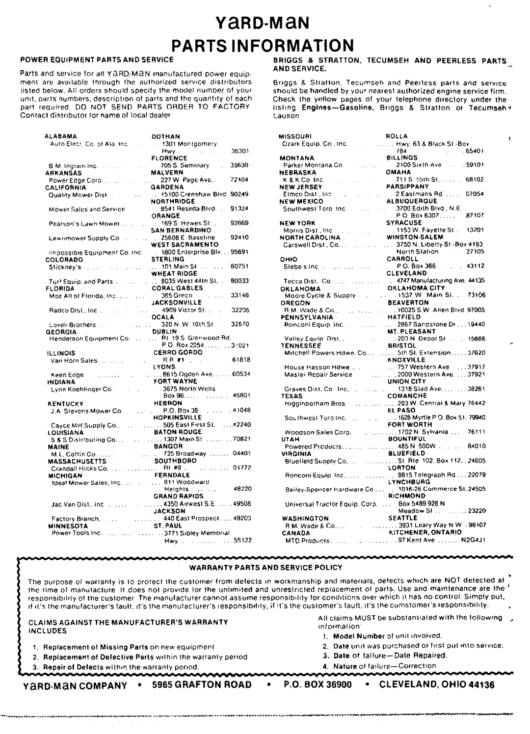 Bolens 132-050A manual 