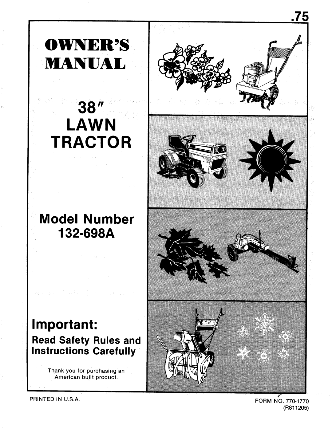 Bolens 132-698A manual 