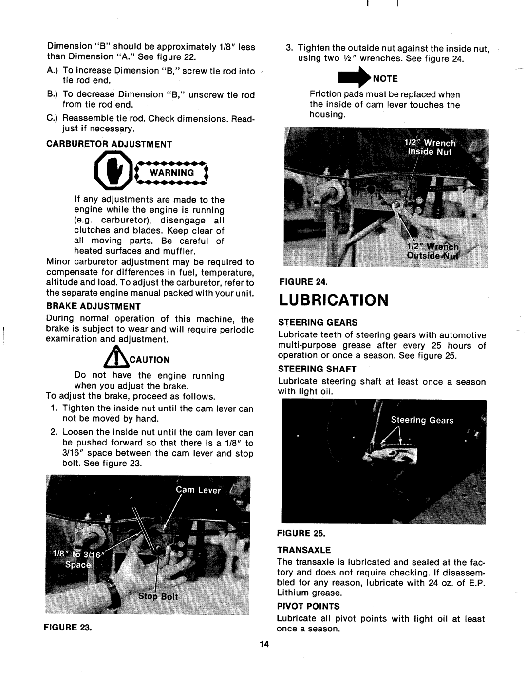 Bolens 133-638A, 133-632A, 133-698A, 133-630A manual 