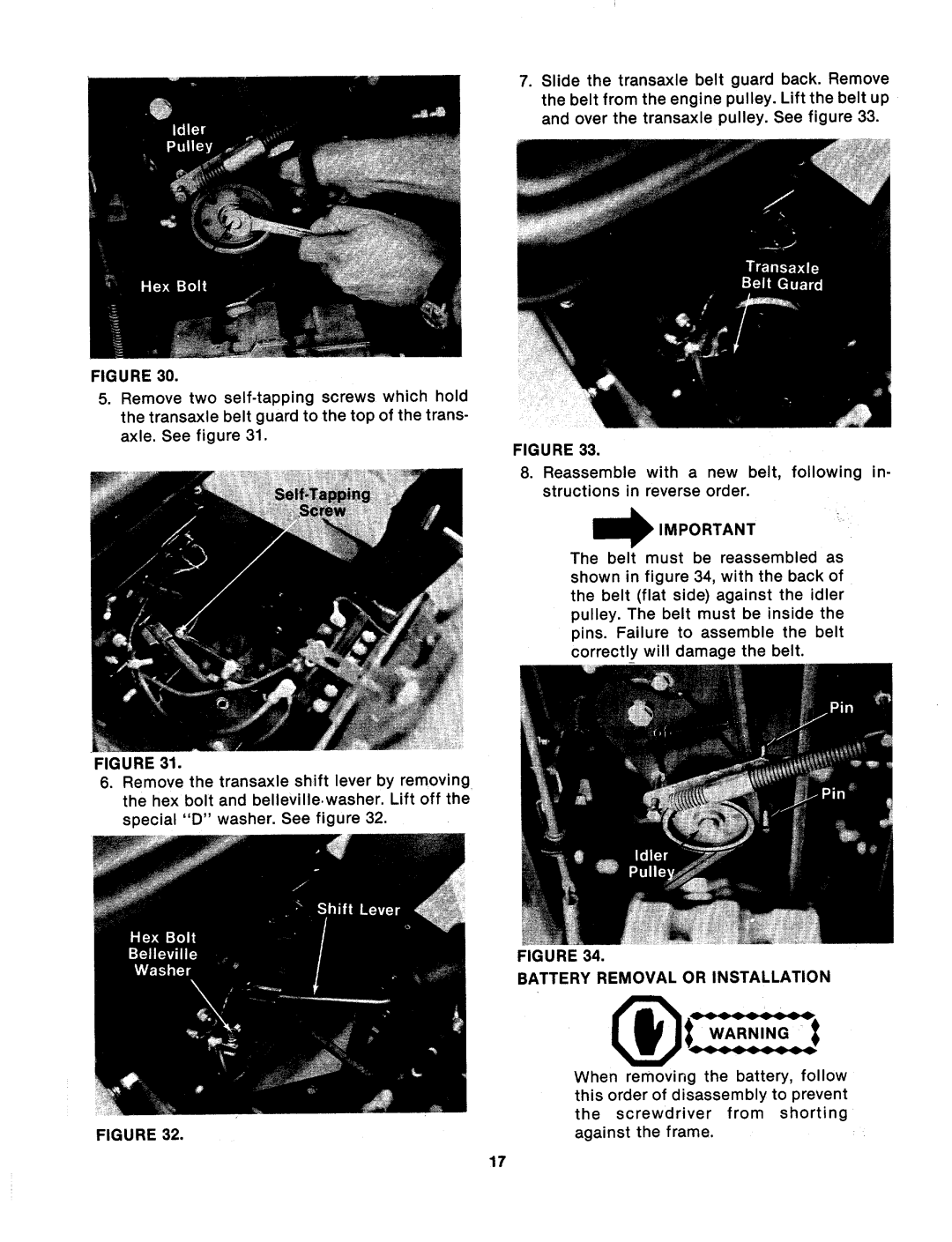 Bolens 133-698A, 133-632A, 133-638A, 133-630A manual 