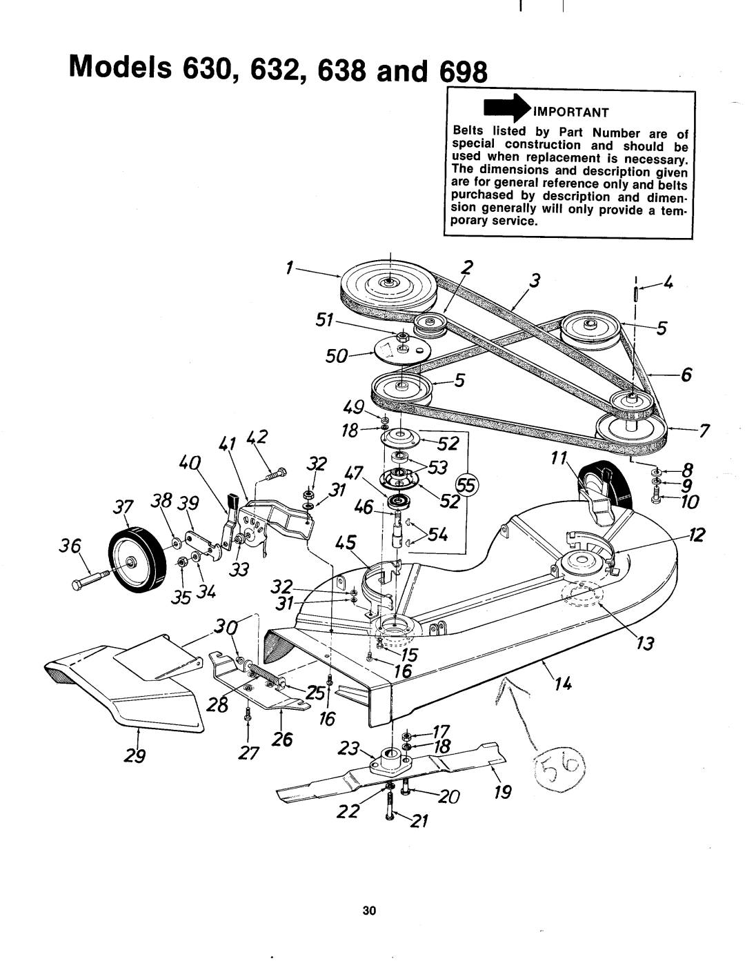 Bolens 133-638A, 133-632A, 133-698A, 133-630A manual 