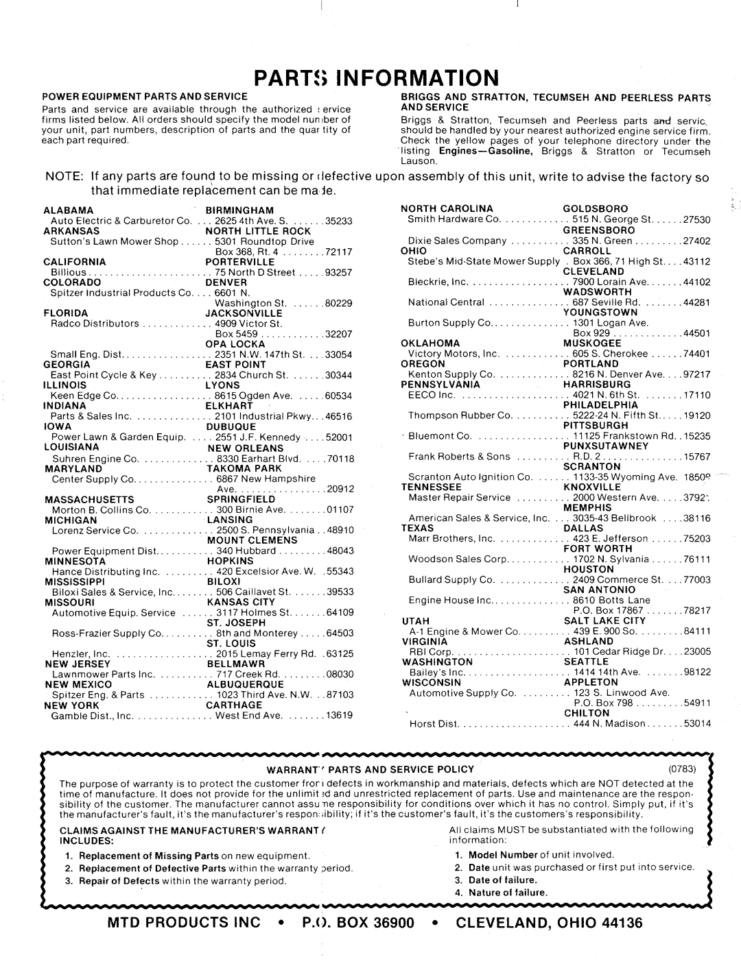 Bolens 134-504-000, 134-502-000, 134-514-000, 134-516-000, 134-518-000, 134-512-000, 134-506-000 manual 